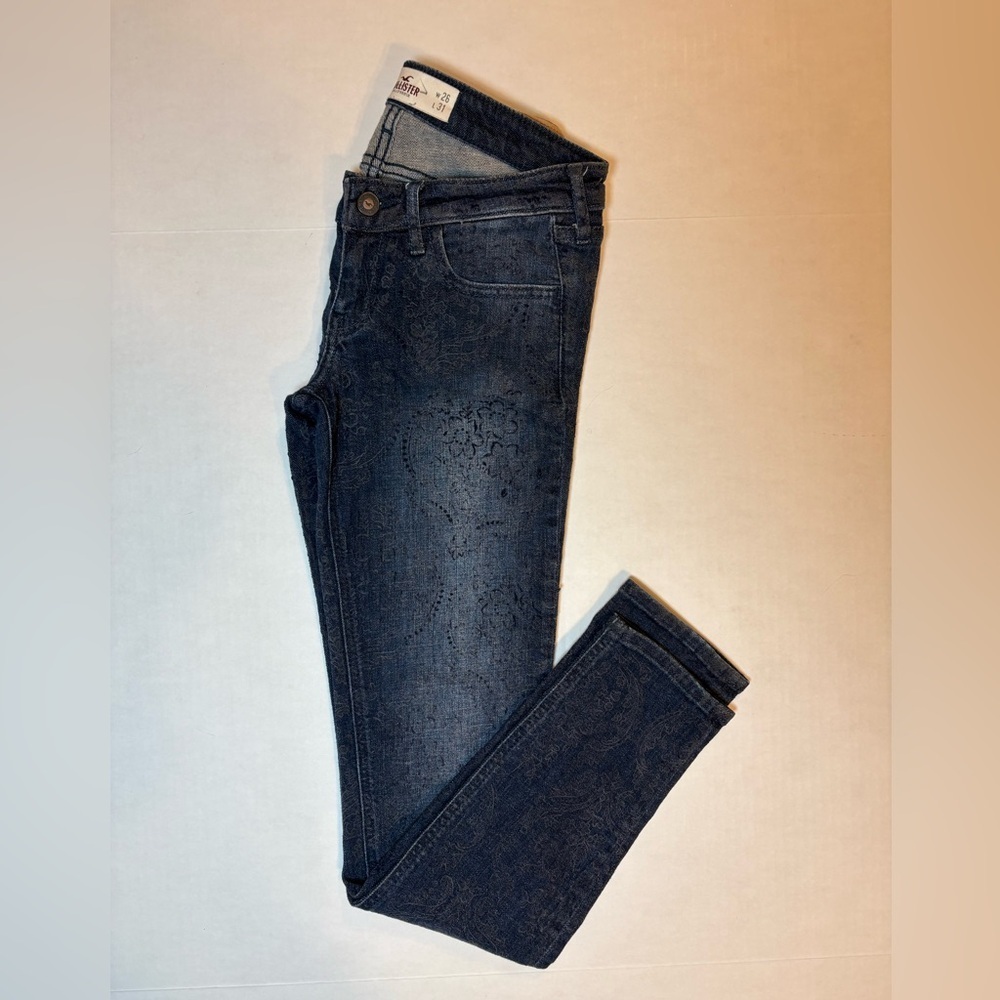 Hollister women’s floral jacquard skinny jeans boho cotton blend size 3R